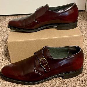 Men’s English Classic Monk Strap Dress Shoes; Size: 11, Color: Burgundy